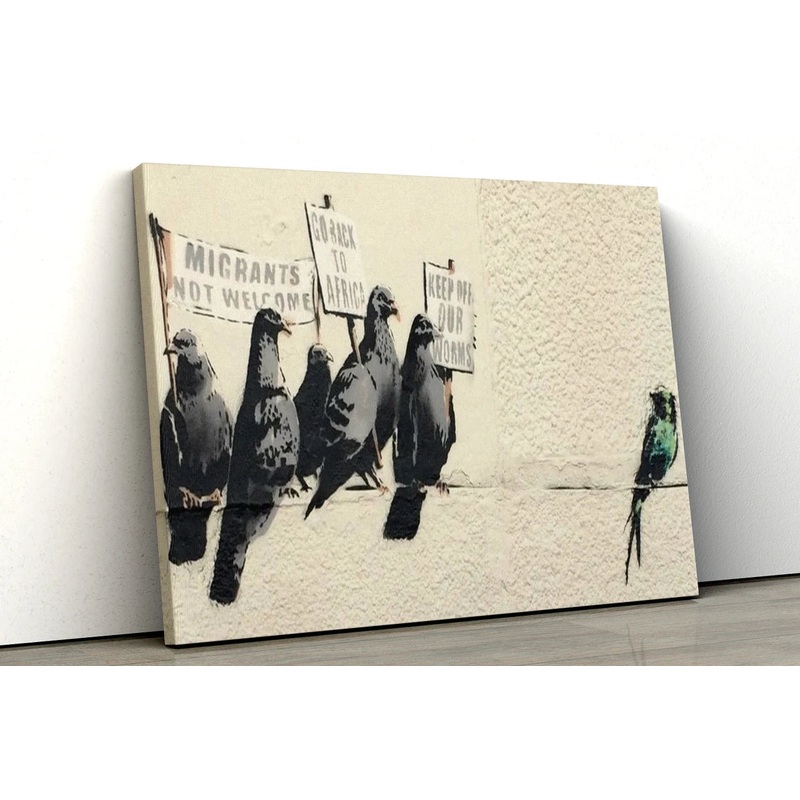 Banksy Racist Pigeons UV Direct Aluminum Print Australian Made Quality