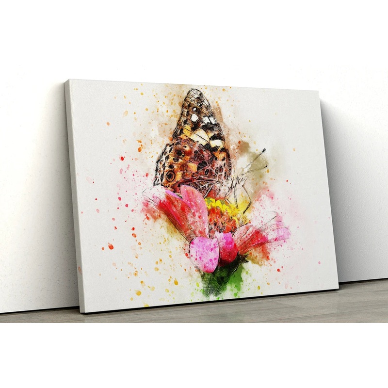 Colorful butterfly water color painting UV Direct Aluminum Print Australian Made Quality