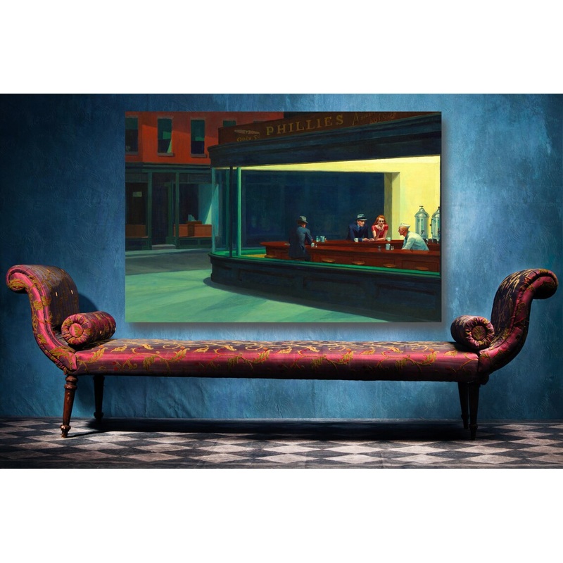 Edward Hopper, Nighthawks UV Direct Aluminum Print Australian Made Quality