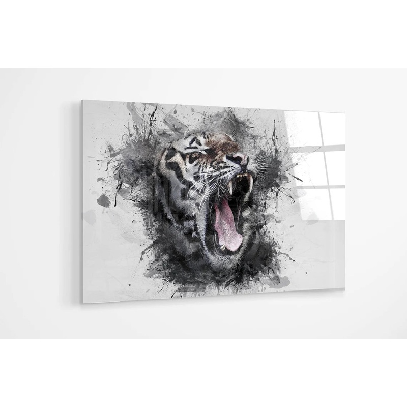Large Tiger splatter art UV Direct Aluminum Print Australian Made Quality
