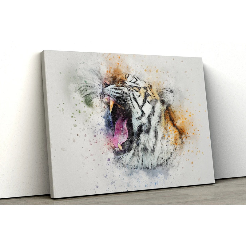 Large Tiger water colored UV Direct Aluminum Print Australian Made Quality