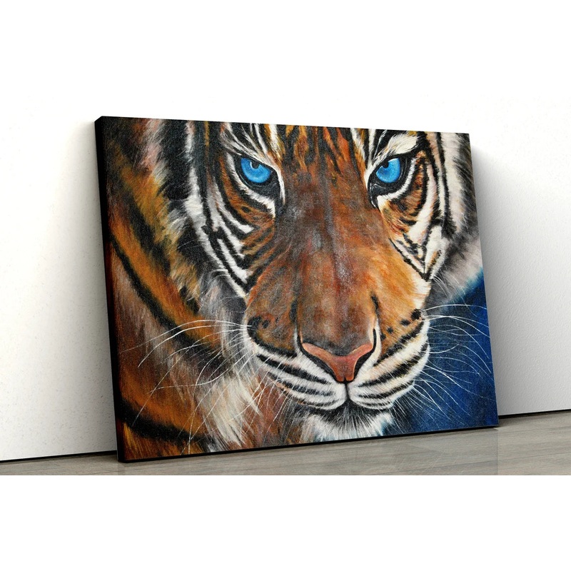 Large Tiger with Blue Eyes UV Direct Aluminum Print Australian Made Quality