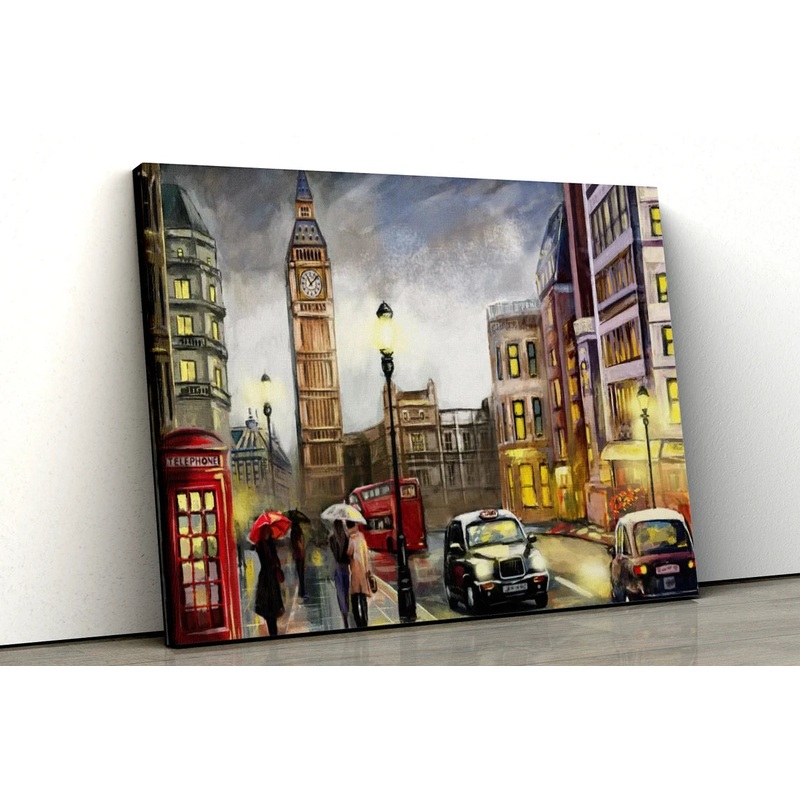 London Big Ben Oil Painting UV Direct Aluminum Print Australian Made Quality