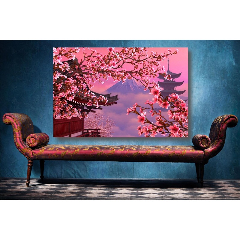 Mount Fuji Cherry Blossom UV Direct Aluminum Print Australian Made Quality