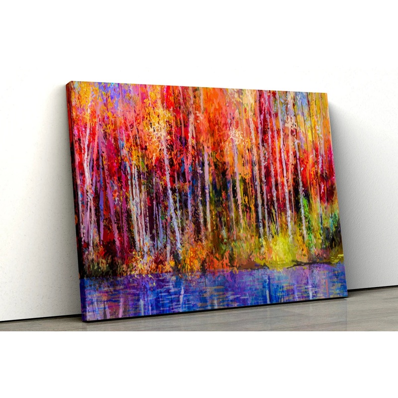 Multicolor forest oil painting UV Direct Aluminum Print Australian Made Quality