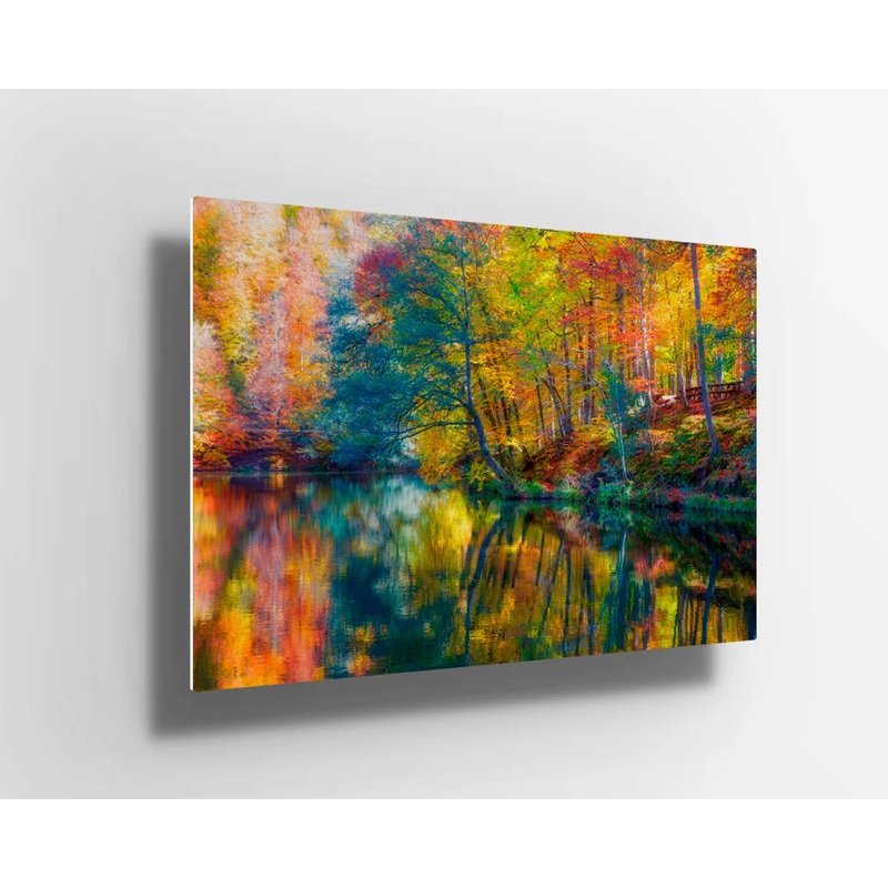 Multicolored forest oil painting UV Direct Aluminum Print Australian Made Quality
