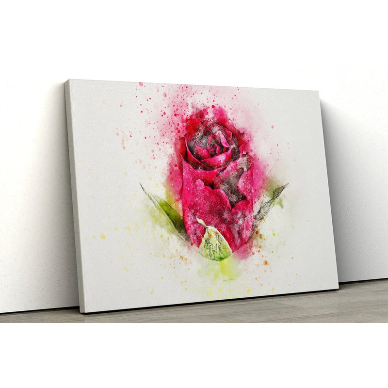 Pink Tulip flower water color UV Direct Aluminum Print Australian Made Quality