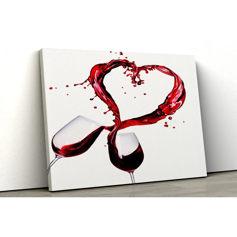 Red Wine Heart love Modern girls UV Direct Aluminum Print Australian Made Quality