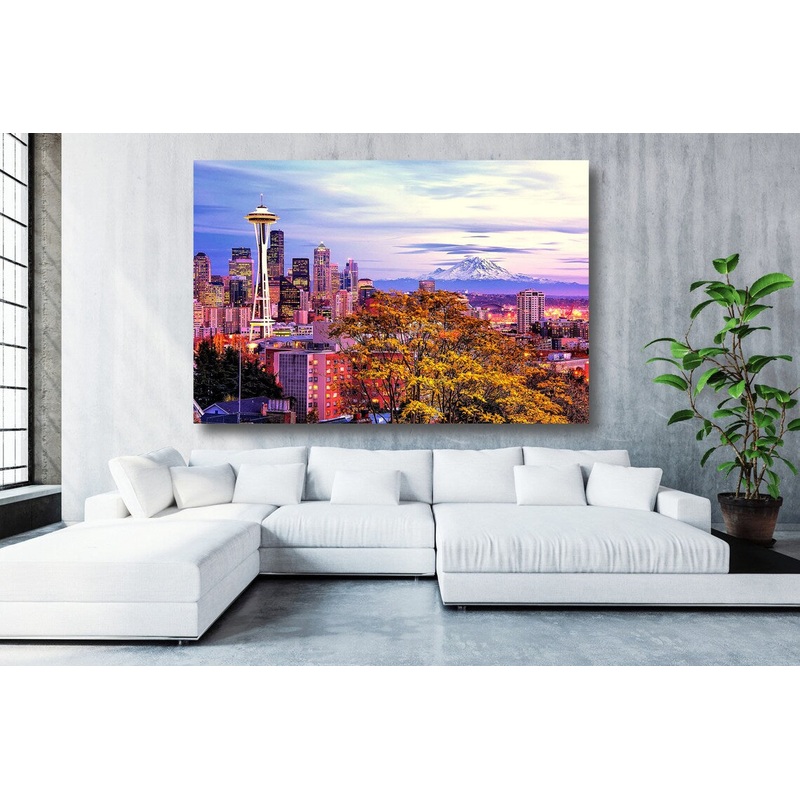 Seattle Washington Cityscape UV Direct Aluminum Print Australian Made Quality