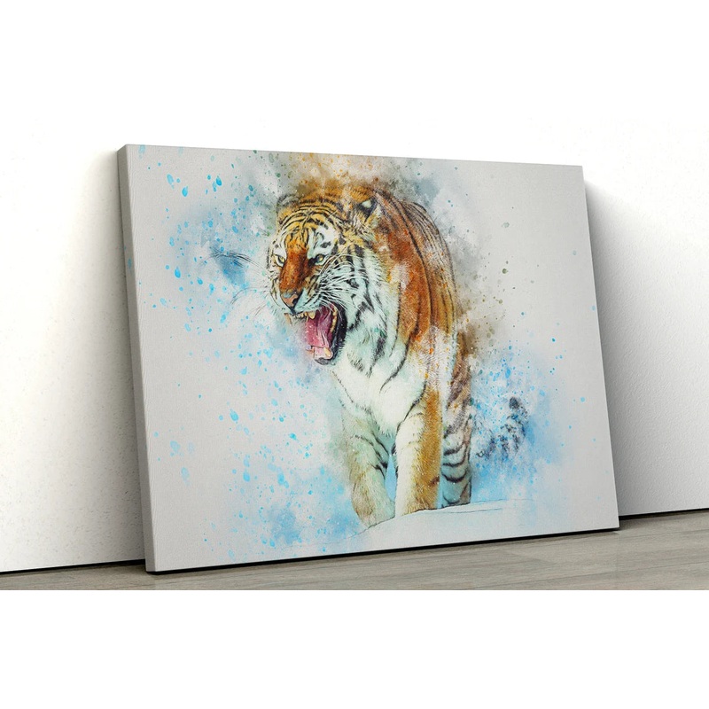 Tiger water color painting UV Direct Aluminum Print Australian Made Quality