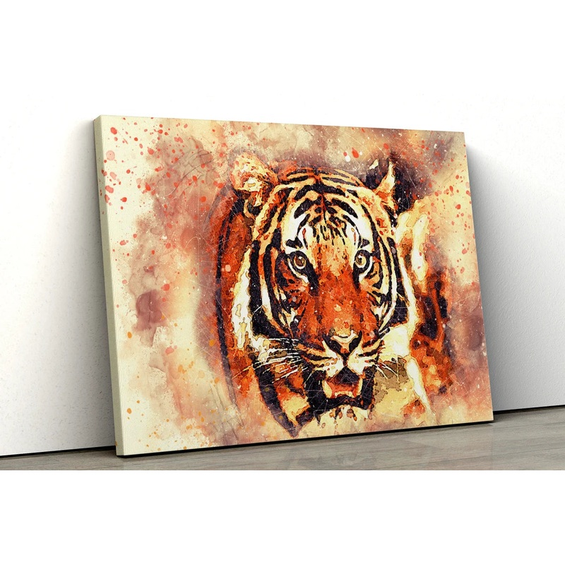Tiger water colored UV Direct Aluminum Print Australian Made Quality