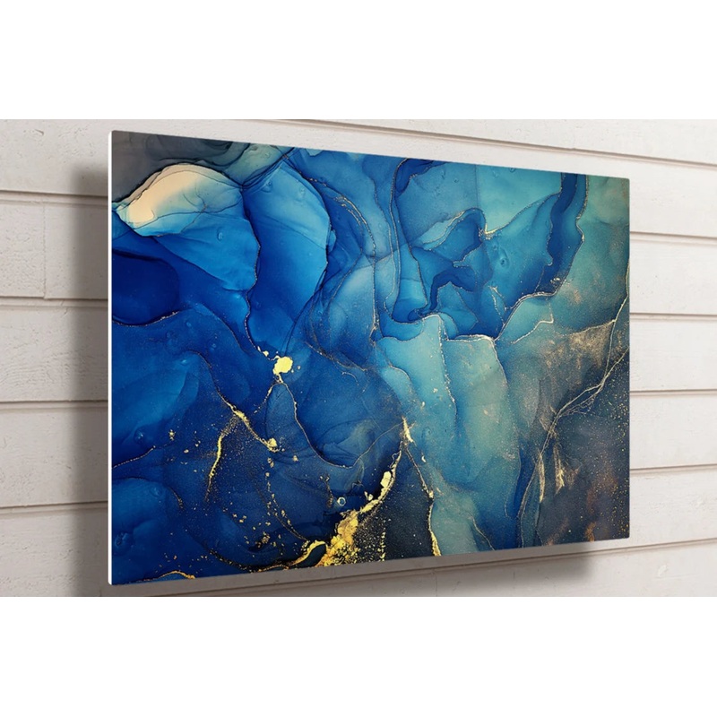 Abstract Alcohol Blue UV Direct Aluminum Print Australian Made Quality