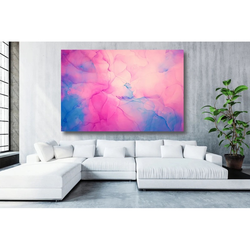 Abstract Alcohol Pink UV Direct Aluminum Print Australian Made Quality