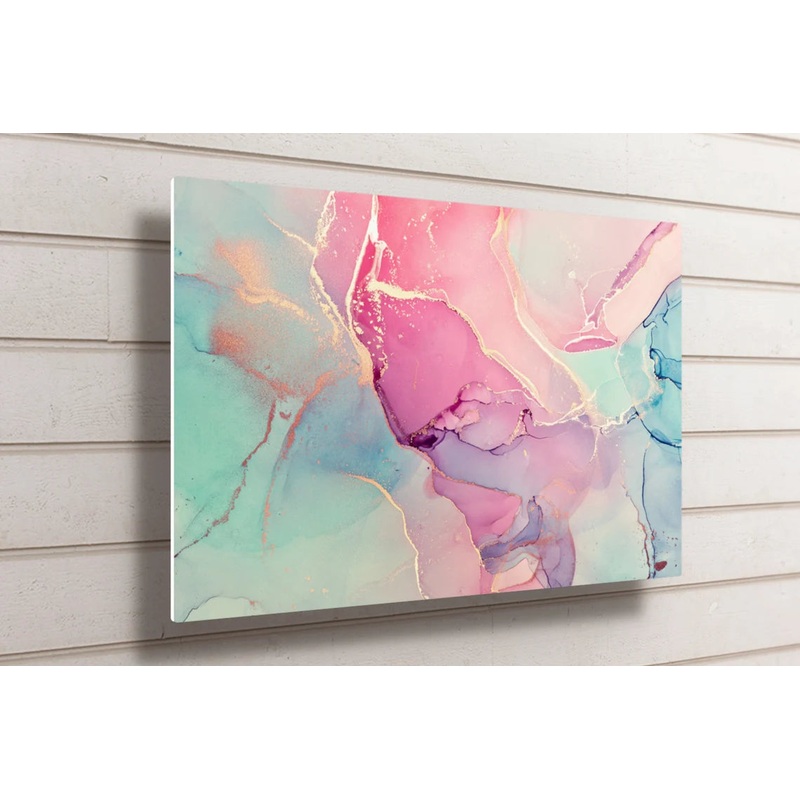 Abstract Pink & Blue Wall Art UV Direct Aluminum Print Australian Made Quality