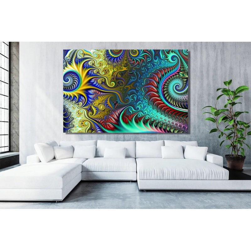 Abstract Yellow Fractal Art UV Direct Aluminum Print Australian Made Quality
