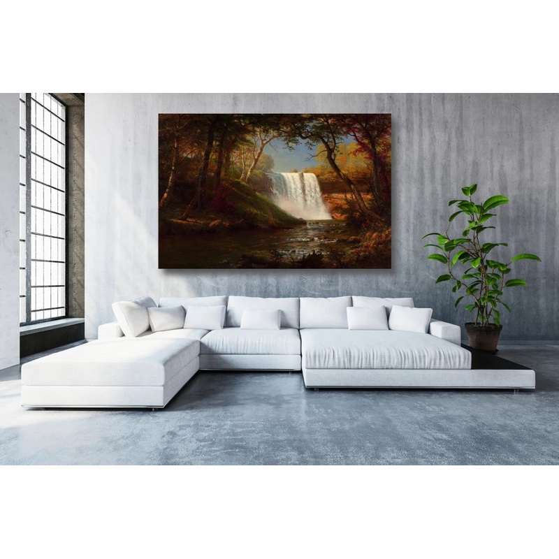 Albert Bierstadt, Minnehaha Falls UV Direct Aluminum Print Australian Made Quality