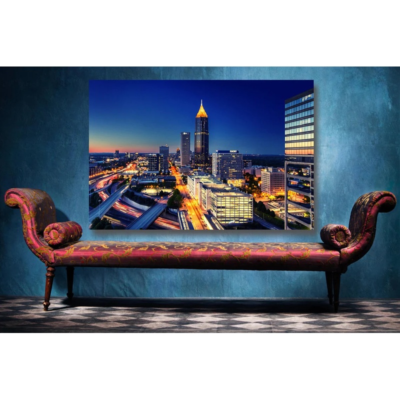 Atlanta City Skyline UV Direct Aluminum Print Australian Made Quality
