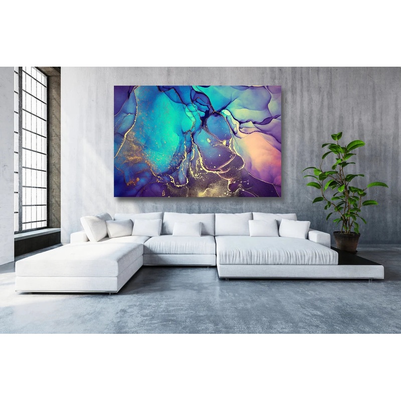 Blue Abstract Wall Art UV Direct Aluminum Print Australian Made Quality