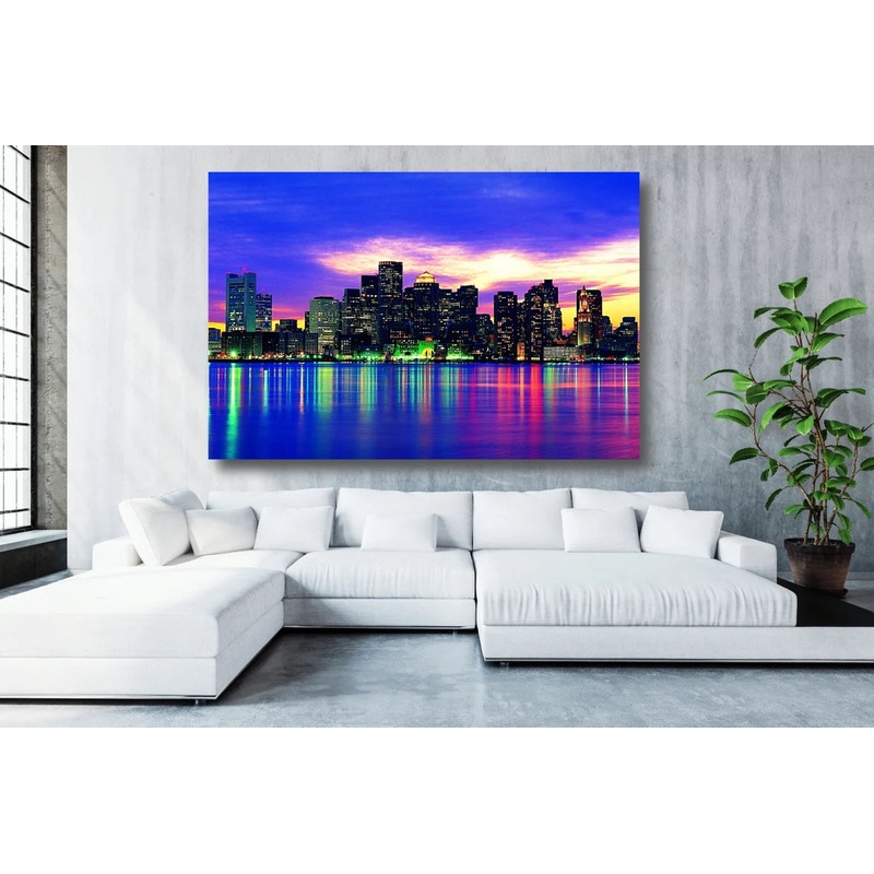Boston Cityscape Wall Art UV Direct Aluminum Print Australian Made Quality