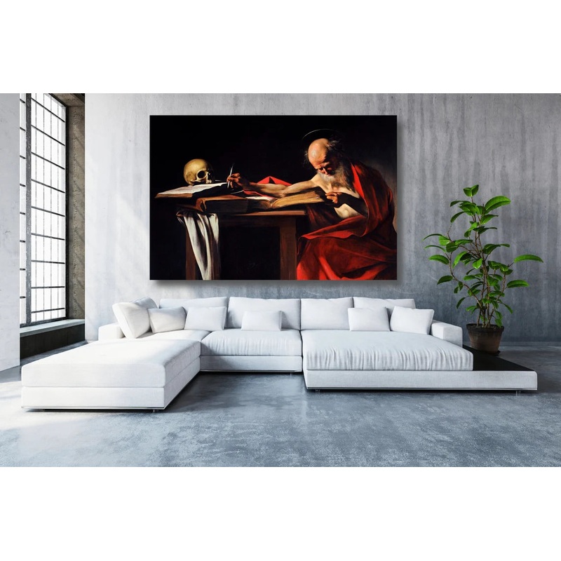 Caravaggio, Saint Jerome Writing UV Direct Aluminum Print Australian Made Quality