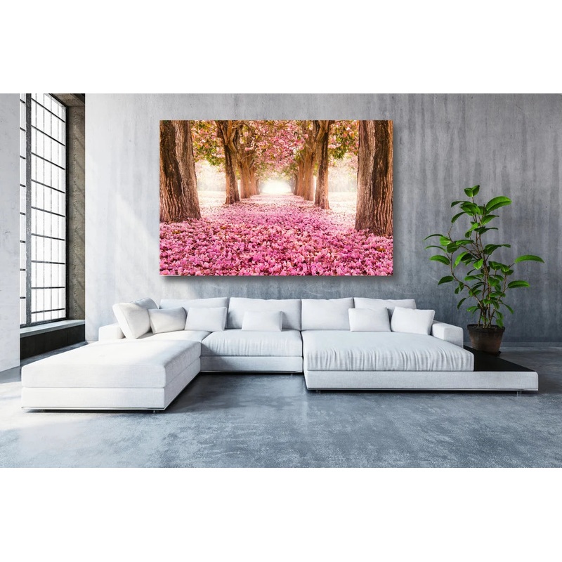 Cherry Blossom Forest Wall Art UV Direct Aluminum Print Australian Made Quality