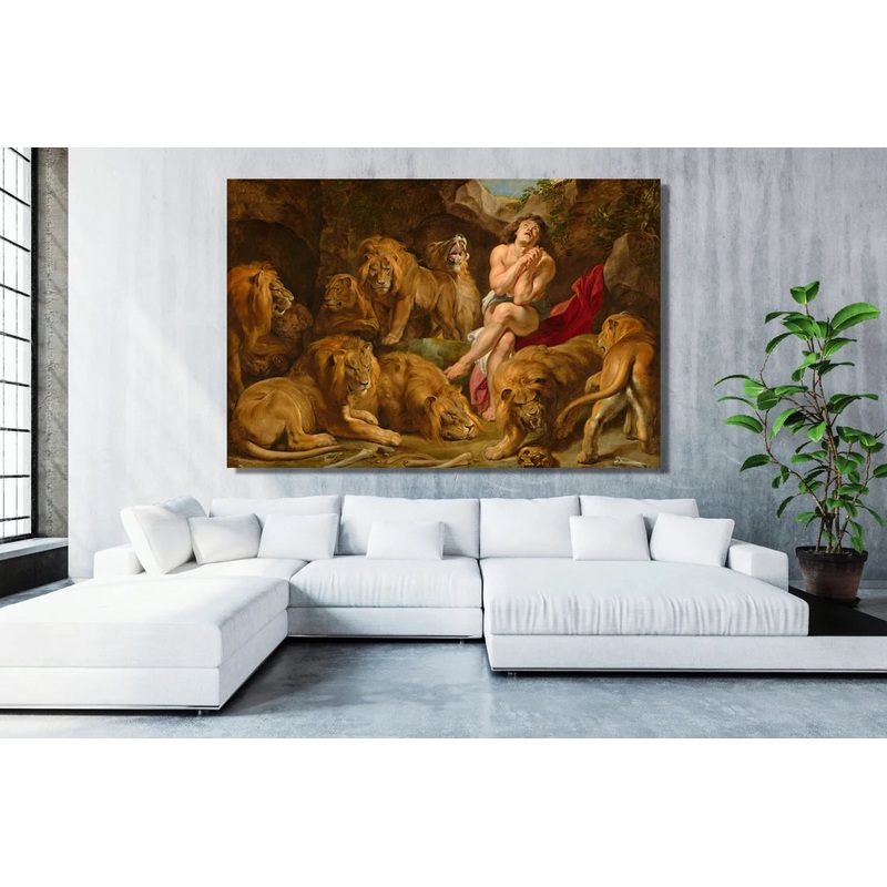 Daniel In The Lion's Den UV Direct Aluminum Print Australian Made Quality