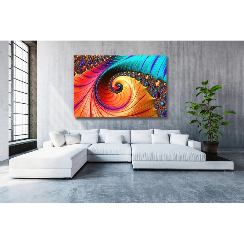 Fractal Abstract Wall Art UV Direct Aluminum Print Australian Made Quality
