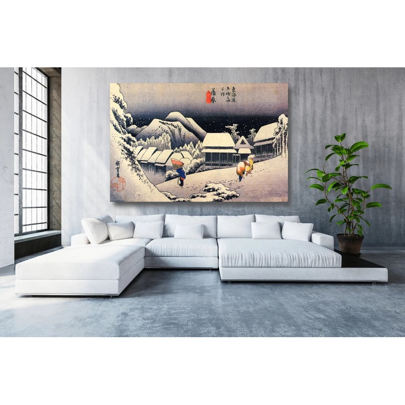 Hiroshige, Deep Snow At Kambara UV Direct Aluminum Print Australian Made Quality