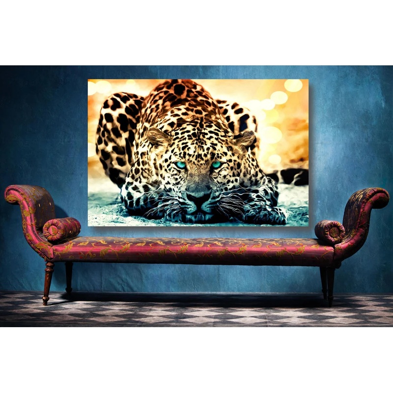 Leopard Wall Art UV Direct Aluminum Print Australian Made Quality