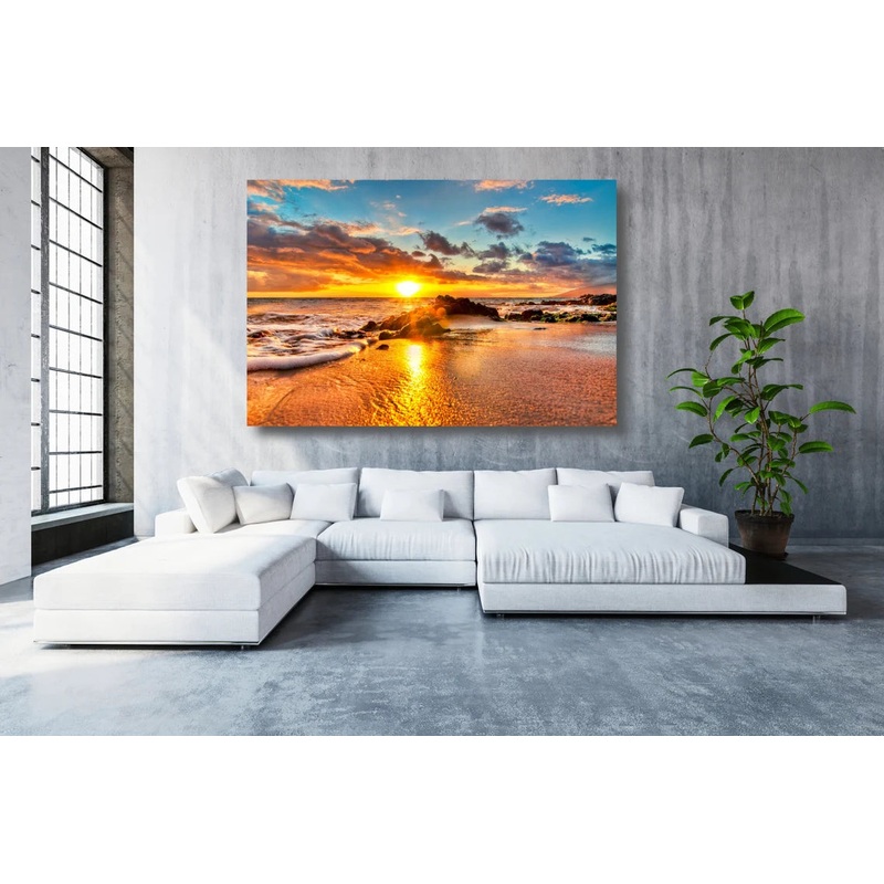 Maui Ocean Beach Sunset UV Direct Aluminum Print Australian Made Quality