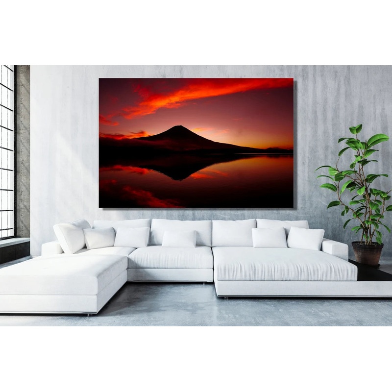 Mount Fuji Sunset Minimalist UV Direct Aluminum Print Australian Made Quality