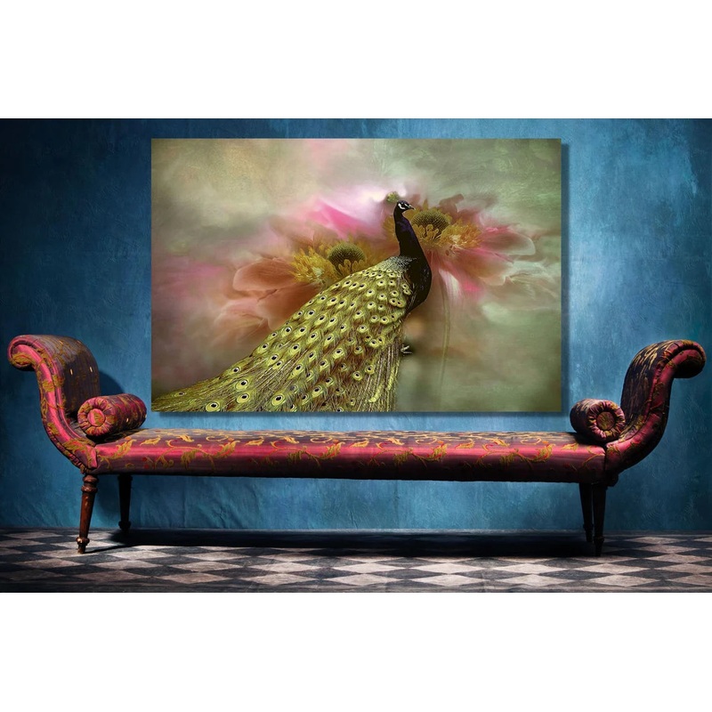 Peacock Painting UV Direct Aluminum Print Australian Made Quality