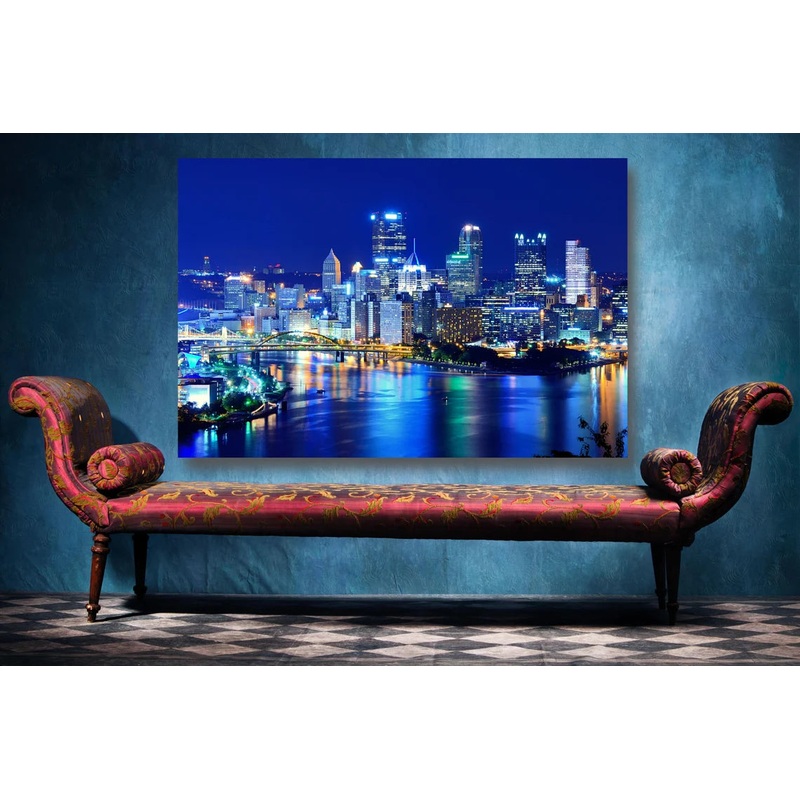 Pittsburgh Cityscape Wall Art UV Direct Aluminum Print Australian Made Quality