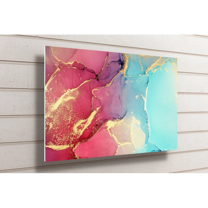 Red & Gold Abstract Wall Art UV Direct Aluminum Print Australian Made Quality