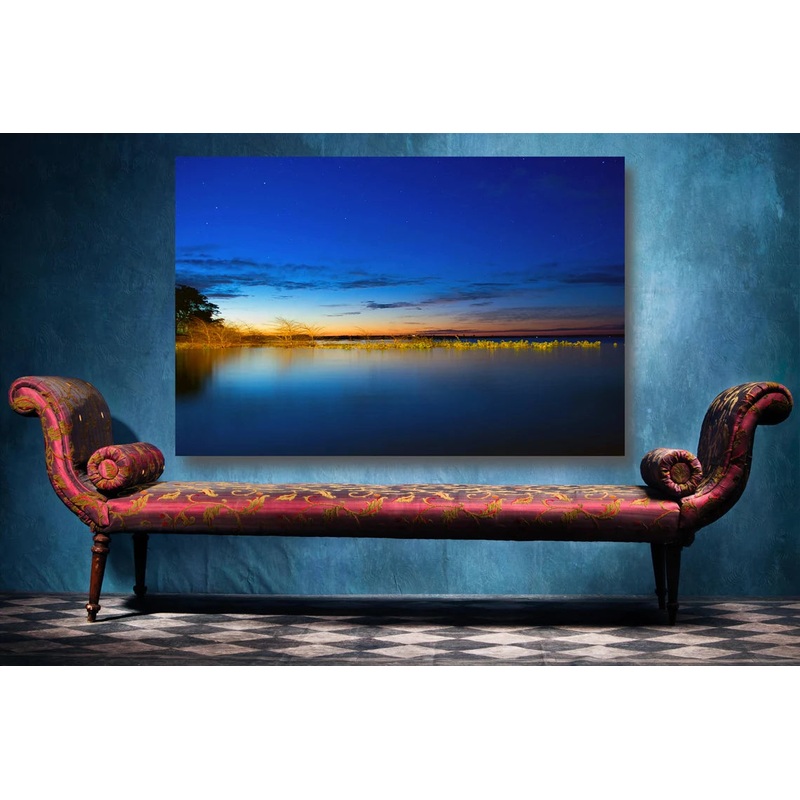 Rio Lake Sunset Minimalist UV Direct Aluminum Print Australian Made Quality