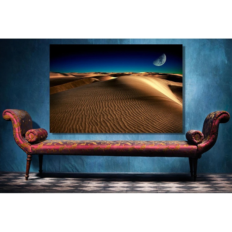 Sahara Desert Moonlight UV Direct Aluminum Print Australian Made Quality