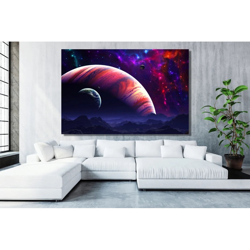 Space And Planets Wall Art UV Direct Aluminum Print Australian Made Quality