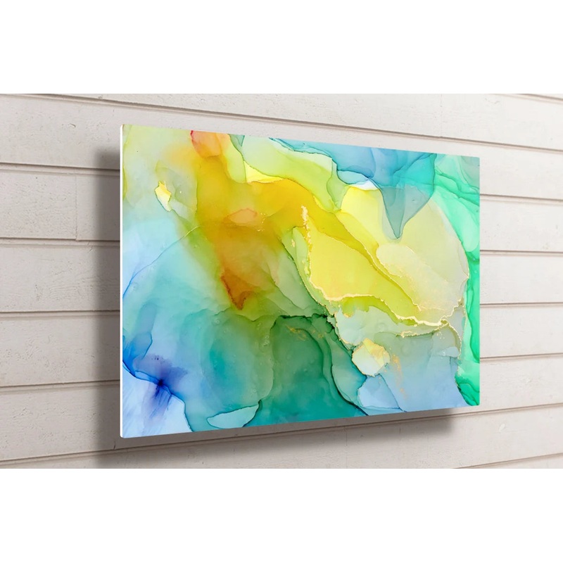 Yellow Abstract Wall Art UV Direct Aluminum Print Australian Made Quality