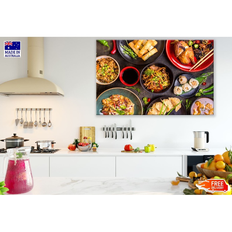 Assorted Chinese Food Set Closeup Photograph Print 100% Australian Made