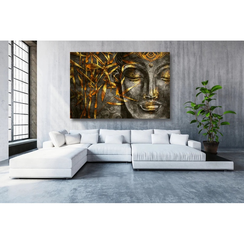 Buddha Leaves Wall Art UV Direct Aluminum Print Australian Made Quality