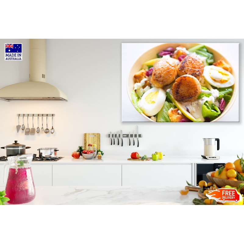 Caesar Salad with Scallops Photograph Print 100% Australian Made