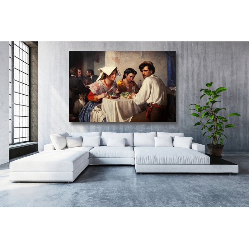 Carl Bloch, In A Roman Osteria UV Direct Aluminum Print Australian Made Quality