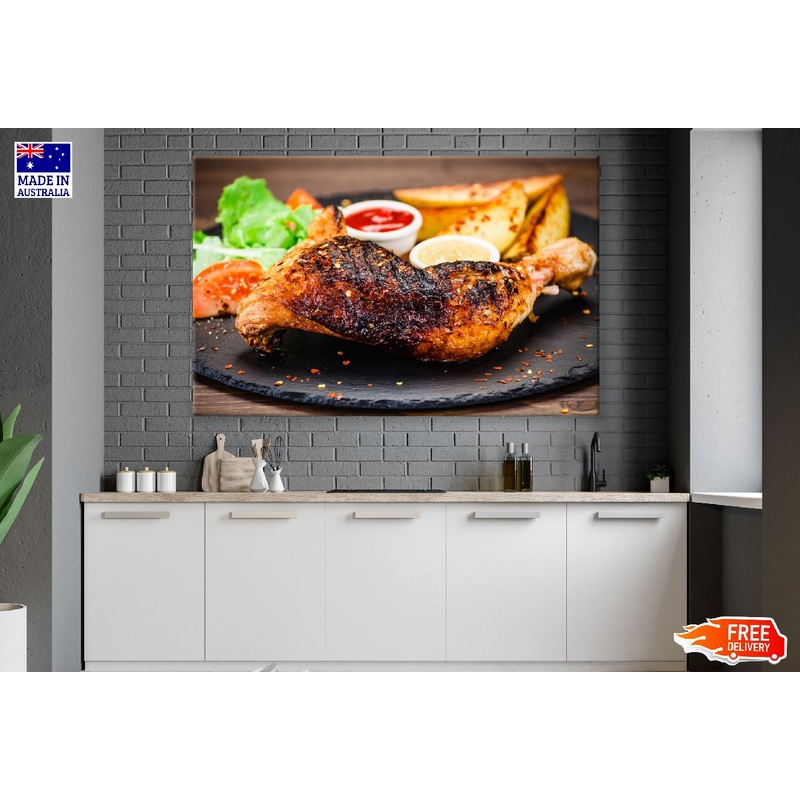 Chicken BBQ Closeup Photograph Print 100% Australian Made