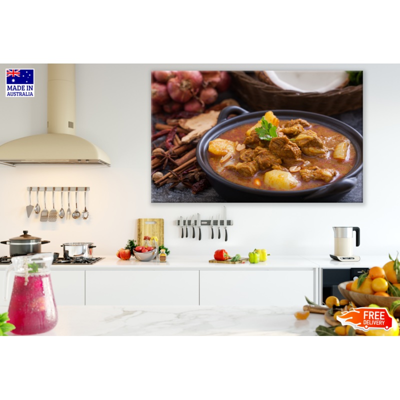 Chicken Curry Dish Kitchen & Restaurant  Print 100% Australian Made