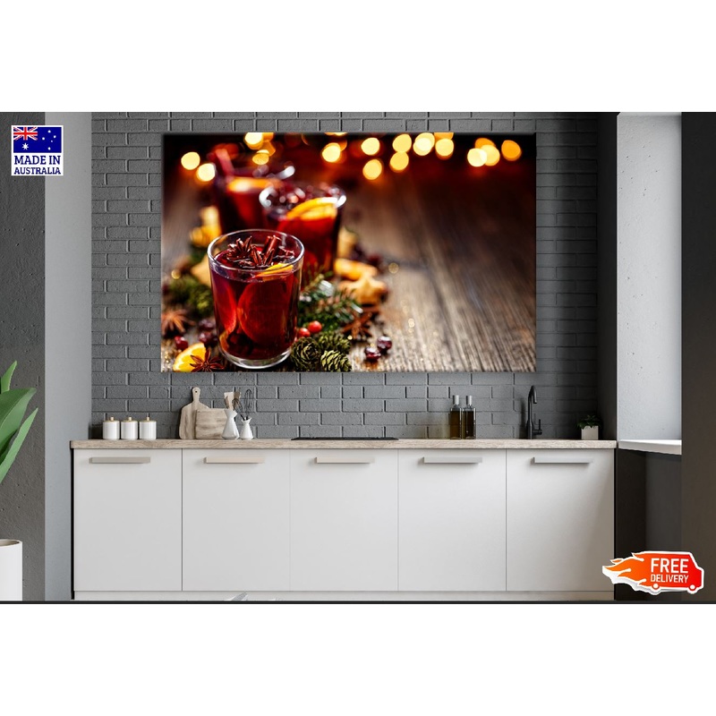 Christmas Mulled Red Wine in a Glass Closeup Photograph Print 100% Australian Made