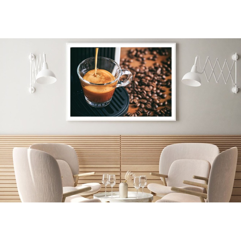 Coffee Cup & Seeds Photograph Home Decor Premium Quality Poster Print Choose Your Sizes