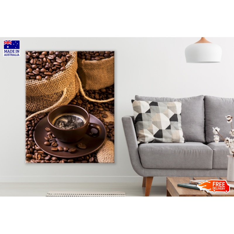 Coffee Seeds & Coffee Cup Print 100% Australian Made