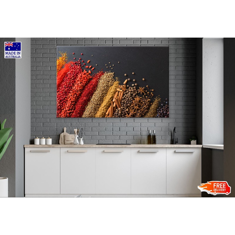 Colorful Spices Lines Closeup Photograph Print 100% Australian Made