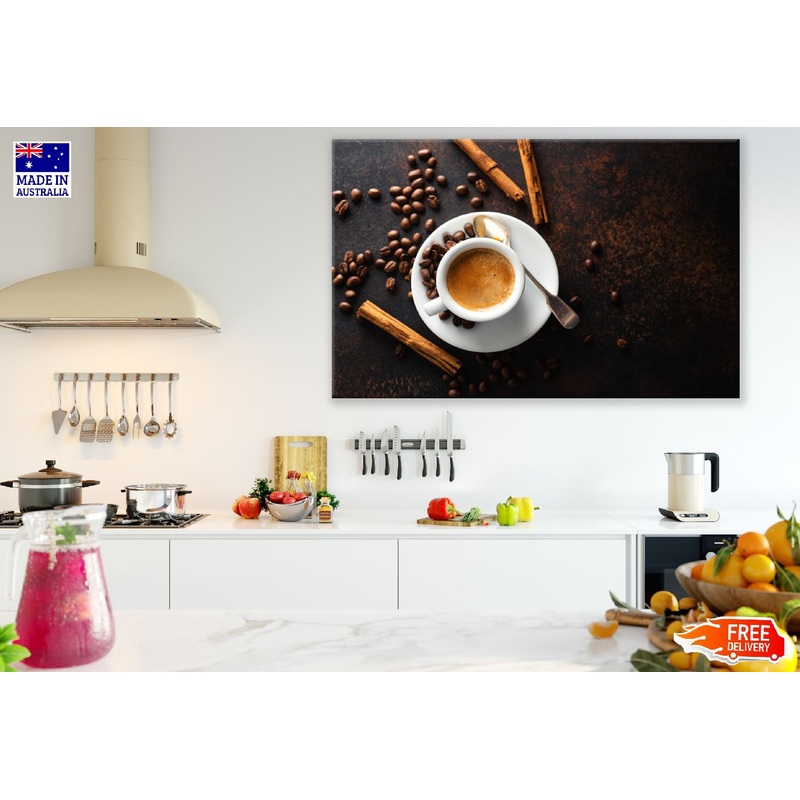 Cup of Fresh Made Coffee Top View Photograph Print 100% Australian Made