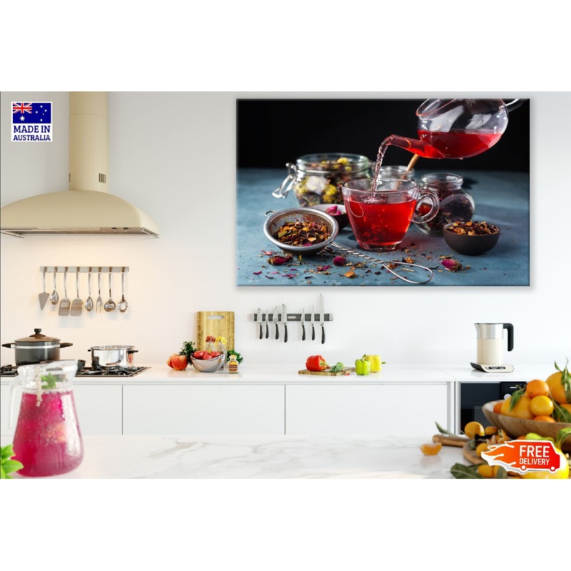 Hibiscus Tea With Glass Photograph Print 100% Australian Made